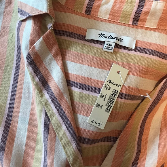 NWT Madewell Courier Button Back Shirt in Rainbow - Picture 8 of 8